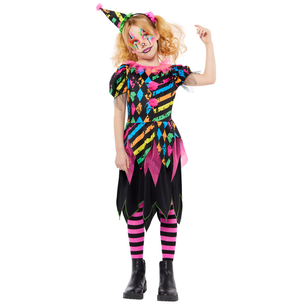 Amscan Kinderkostuum: Funhouse Clown meisjeskostuum maat 8-10 jaar