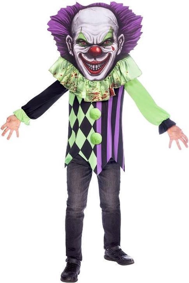 Amscan Kinderkostuum Horrorclown Polyester Groen/paars Maat 10-12 Jaar
