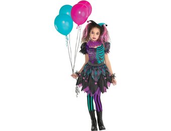 Amscan Kostuum Harlequin Meisjes 6-8 Jaar Paars/turquoise 3-delig