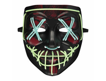 Amscan Glow in the dark Halloween masker met bloedspatten