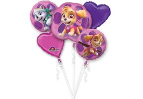 PAW Patrol - Ballon - Folie - Skye & Everest - Roze - 68 cm - 5 stuks