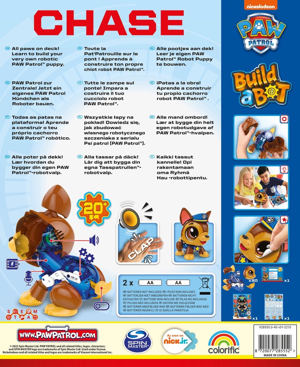 Build a Bot Paw Patrol Chase - Speelgoedrobot - Robot bouwpakket
