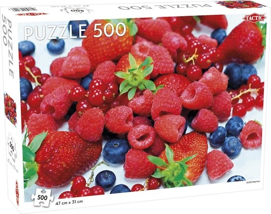 Tactic Berrymania – Puzzel – 500 stukjes – Speels Bessenthema vol Kleur – Strak en Rustgevend Ontwerp – Hoogwaardige Scandinavische Kwaliteit