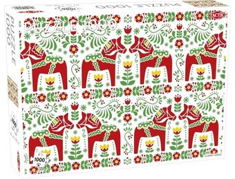 Tactic Folk Art Pattern – Puzzel – 1000 stukjes – Traditioneel Decoratief Ontwerp – Strak en Rustgevend Ontwerp – Hoogwaardige Scandinavische Kwaliteit