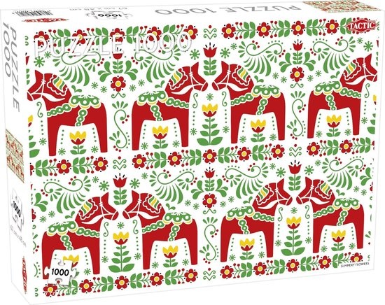 Tactic Folk Art Pattern – Puzzel – 1000 stukjes – Traditioneel Decoratief Ontwerp – Strak en Rustgevend Ontwerp – Hoogwaardige Scandinavische Kwaliteit