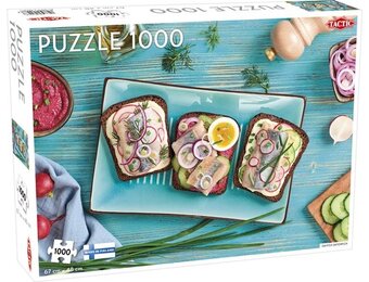 Tactic Danish Sandwich – Puzzel – 1000 stukjes – Scandinavische Food Art – Strak en Rustgevend Ontwerp – Hoogwaardige Scandinavische Kwaliteit