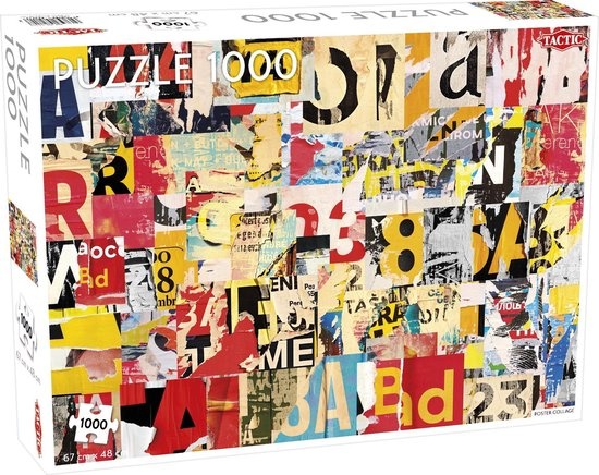 Tactic Poster Collage – Puzzel – 1000 stukjes – Grafische Retro Posters – Strak en Rustgevend Ontwerp – Hoogwaardige Scandinavische Kwaliteit