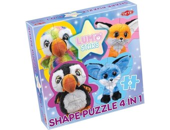 Tactic Lumo Stars Papegaaiduikers en Vossen – Puzzel – 4x6 stukjes – Lieve Bos en Zeedieren – Strak en Rustgevend Ontwerp – Hoogwaardige Scandinavische Kwaliteit