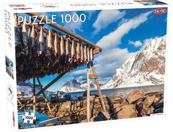 Tactic Fish on the Racks – Puzzel – 1000 stukjes – Scandinavisch Kustleven – Strak en Rustgevend Ontwerp – Hoogwaardige Scandinavische Kwaliteit