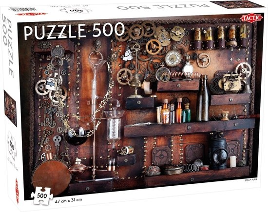 Tactic Steam Punk – Puzzel – 500 stukjes – Fantasierijk Industrieel Design – Strak en Rustgevend Ontwerp – Hoogwaardige Scandinavische Kwaliteit