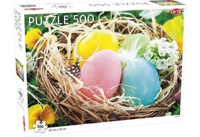 Tactic Easter – Puzzel Pasen – 500 stukjes – Vrolijk Paasthema vol Lente en Kleur – Strak en Rustgevend Ontwerp – Hoogwaardige Scandinavische Kwaliteit