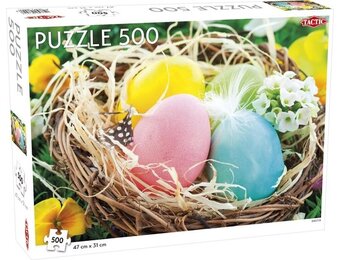 Tactic Easter – Puzzel Pasen – 500 stukjes – Vrolijk Paasthema vol Lente en Kleur – Strak en Rustgevend Ontwerp – Hoogwaardige Scandinavische Kwaliteit