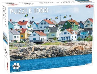 Tactic Källö Knippla – Puzzel – 1000 stukjes – Scandinavisch Kustdorp – Strak en Rustgevend Ontwerp – Hoogwaardige Scandinavische Kwaliteit