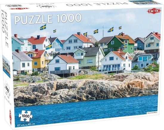 Tactic Källö Knippla – Puzzel – 1000 stukjes – Scandinavisch Kustdorp – Strak en Rustgevend Ontwerp – Hoogwaardige Scandinavische Kwaliteit