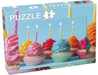 Tactic Cupcakes – Puzzel – 56 stukjes – Zoet en Speels Illustratiethema – Strak en Rustgevend Ontwerp – Hoogwaardige Scandinavische Kwaliteit