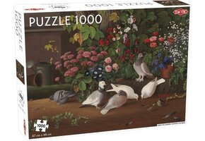 Tactic Flowers and Birds – Puzzel – 1000 stukjes – Decoratieve Natuurillustratie – Strak en Rustgevend Ontwerp – Hoogwaardige Scandinavische Kwaliteit