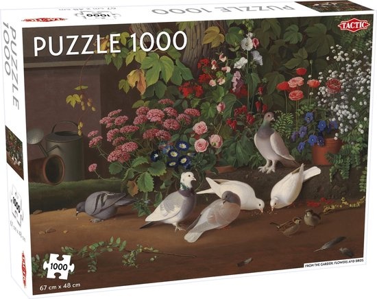 Tactic Flowers and Birds – Puzzel – 1000 stukjes – Decoratieve Natuurillustratie – Strak en Rustgevend Ontwerp – Hoogwaardige Scandinavische Kwaliteit