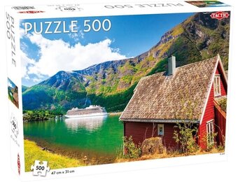 Tactic Flåm – Puzzel – 500 stukjes – Noors Fjordenlandschap – Strak en Rustgevend Ontwerp – Hoogwaardige Scandinavische Kwaliteit