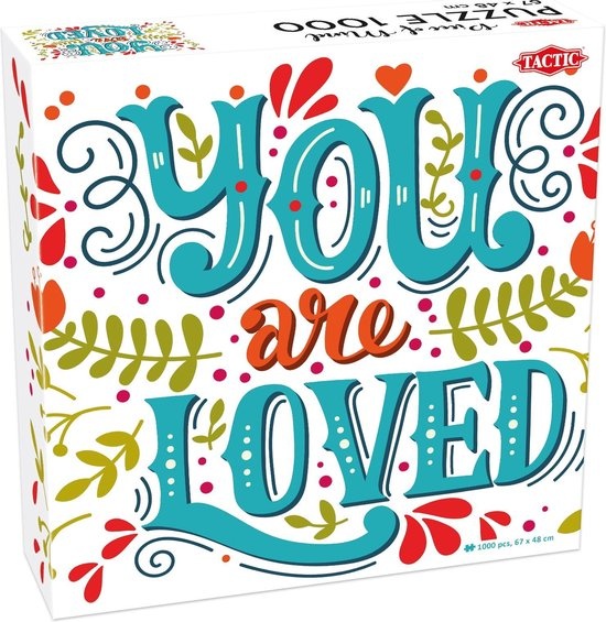 Tactic You Are Loved – Puzzel – 1000 stukjes – Positieve Tekstpuzzel – Rustgevend Ontwerp – Hoogwaardige Scandinavische Kwaliteit