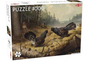 Tactic Fighting Capercailles – Puzzel – 1000 stukjes – Dynamische Natuurillustratie – Strak en Rustgevend Ontwerp – Hoogwaardige Scandinavische Kwaliteit