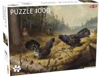 Tactic Fighting Capercailles – Puzzel – 1000 stukjes – Dynamische Natuurillustratie – Strak en Rustgevend Ontwerp – Hoogwaardige Scandinavische Kwaliteit