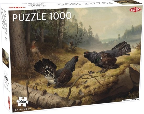 Tactic Fighting Capercailles – Puzzel – 1000 stukjes – Dynamische Natuurillustratie – Strak en Rustgevend Ontwerp – Hoogwaardige Scandinavische Kwaliteit