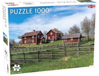 Tactic Småland – Puzzel – 1000 stukjes – Zweeds Landschap en Traditie – Strak en Rustgevend Ontwerp – Hoogwaardige Scandinavische Kwaliteit