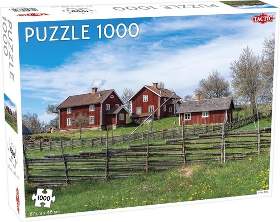 Tactic Småland – Puzzel – 1000 stukjes – Zweeds Landschap en Traditie – Strak en Rustgevend Ontwerp – Hoogwaardige Scandinavische Kwaliteit