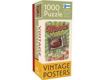 Tactic Vintage Retro Movie Collection – Puzzel – 1000 stukjes – Klassieke Cinema in Retro Stijl – Strak en Rustgevend Ontwerp – Hoogwaardige Scandinavische Kwaliteit