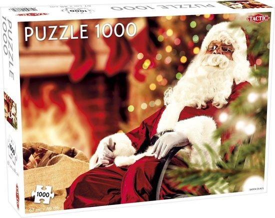 Tactic Santa Claus – Puzzel – 1000 stukjes – Feestelijke Kerstillustratie – Strak en Rustgevend Ontwerp – Hoogwaardige Scandinavische Kwaliteit