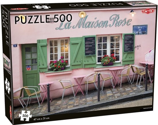 Tactic Parisian Café – Puzzel – 500 stukjes – Sfeervol Frans Straatbeeld – Strak en Rustgevend Ontwerp – Hoogwaardige Scandinavische Kwaliteit