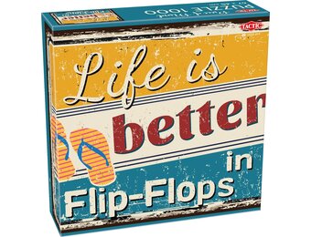 Tactic Flip Flops – Puzzel – 1000 stukjes – Speelse Tekstpuzzel – Rustgevend Ontwerp – Hoogwaardige Scandinavische Kwaliteit