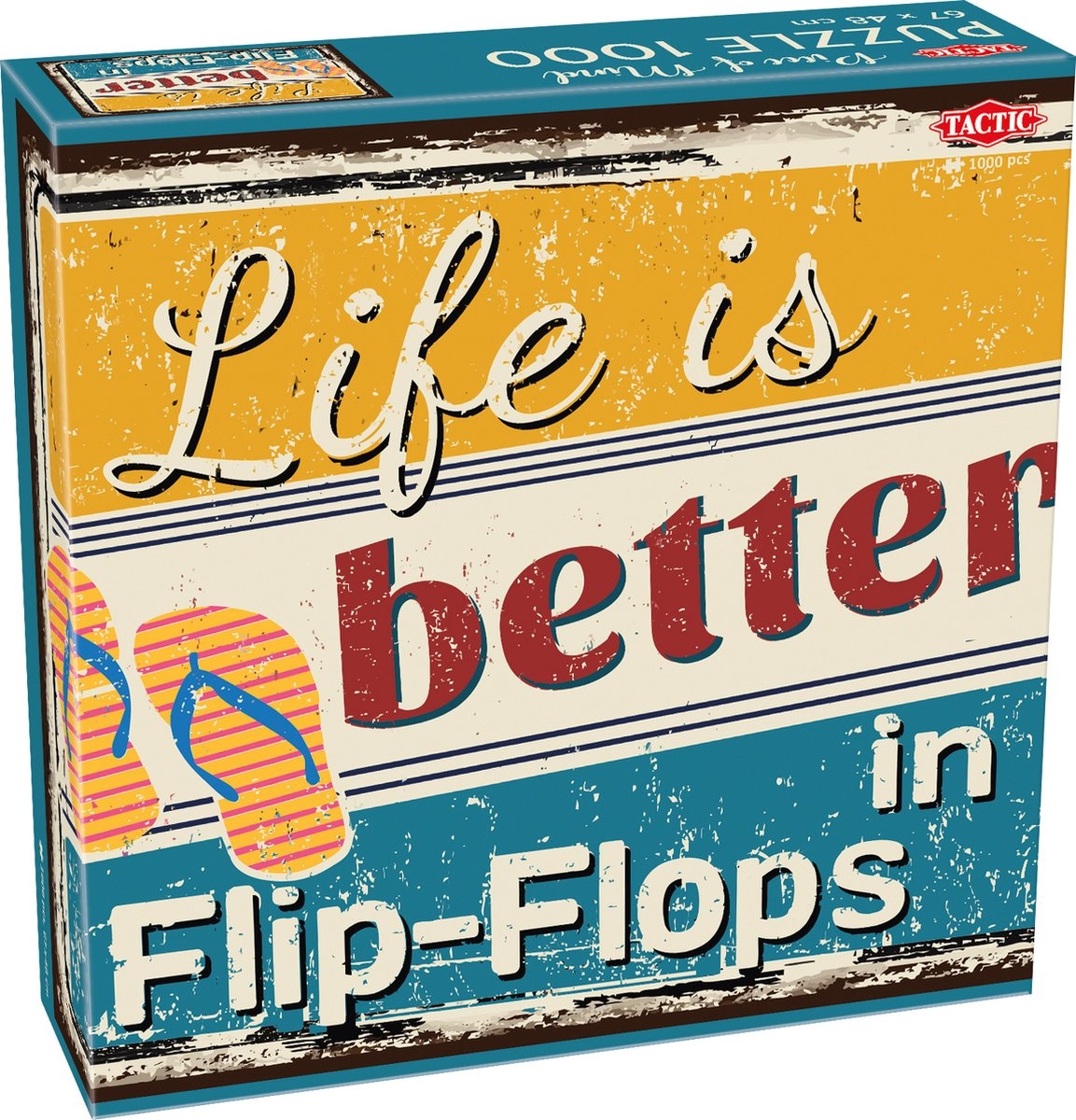 Tactic Flip Flops – Puzzel – 1000 stukjes – Speelse Tekstpuzzel – Rustgevend Ontwerp – Hoogwaardige Scandinavische Kwaliteit