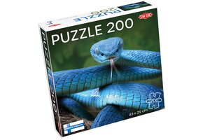 Tactic Blue Viper – Puzzel – 200 stukjes – Indrukwekkende Slangenillustratie – Strak en Rustgevend Ontwerp – Hoogwaardige Scandinavische Kwaliteit