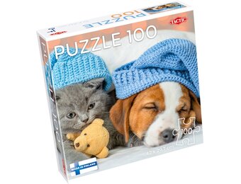 Tactic Cute Kitten and Sleepy Dog puzzel 100 stukjes