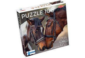 Tactic Horses in Love – Puzzel – 100 stukjes – Warm Dierenportret van Paarden – Strak en Rustgevend Ontwerp – Hoogwaardige Scandinavische Kwaliteit
