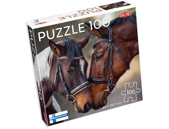 Tactic Horses in Love – Puzzel – 100 stukjes – Warm Dierenportret van Paarden – Strak en Rustgevend Ontwerp – Hoogwaardige Scandinavische Kwaliteit