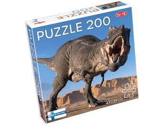 Tactic Tyrannosaurus – Puzzel – 200 stukjes – Indrukwekkende Dinosaurus – Strak en Rustgevend Ontwerp – Hoogwaardige Scandinavische Kwaliteit