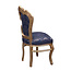 LC Chaise de salle à manger baroque or fleur bleue