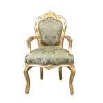 LC Baroque armchair gold green