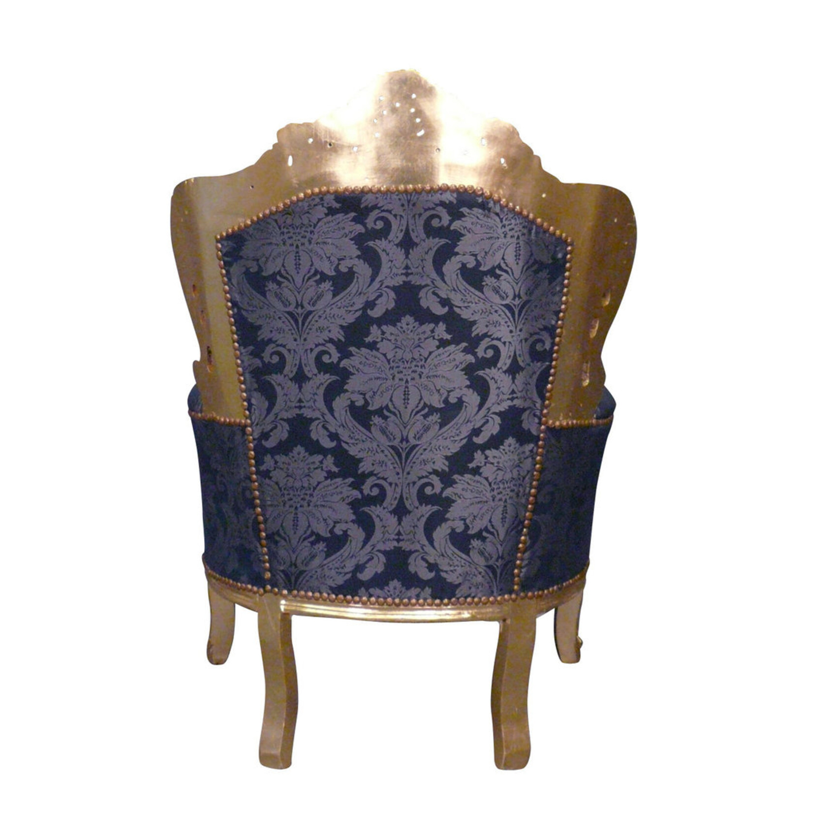 LC Fauteuil baroque doré bleu gold