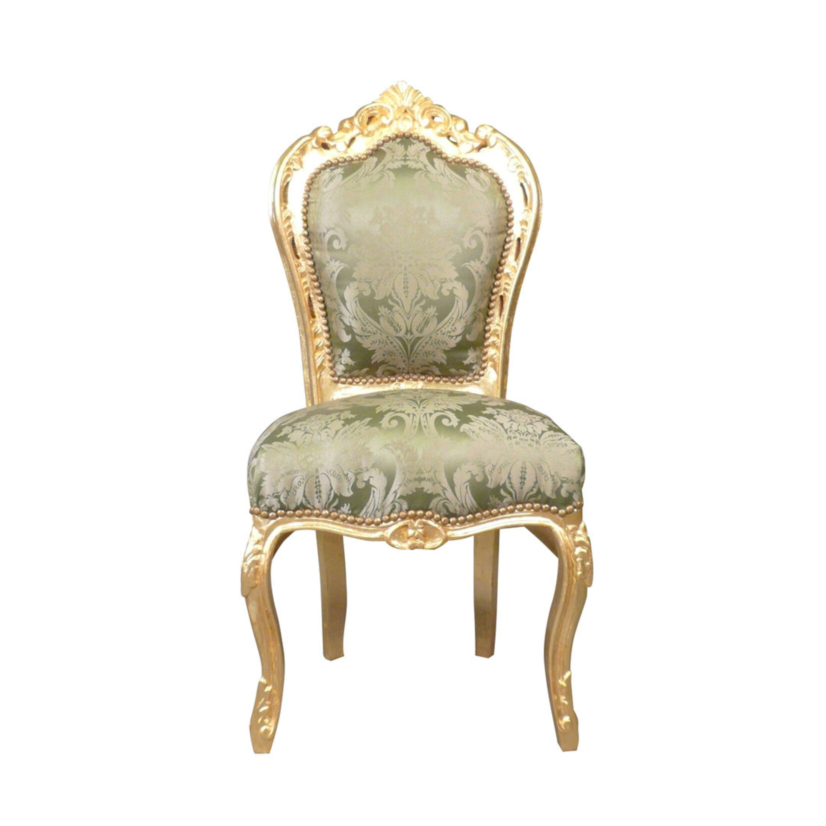 LC Baroque dining room chair gold green