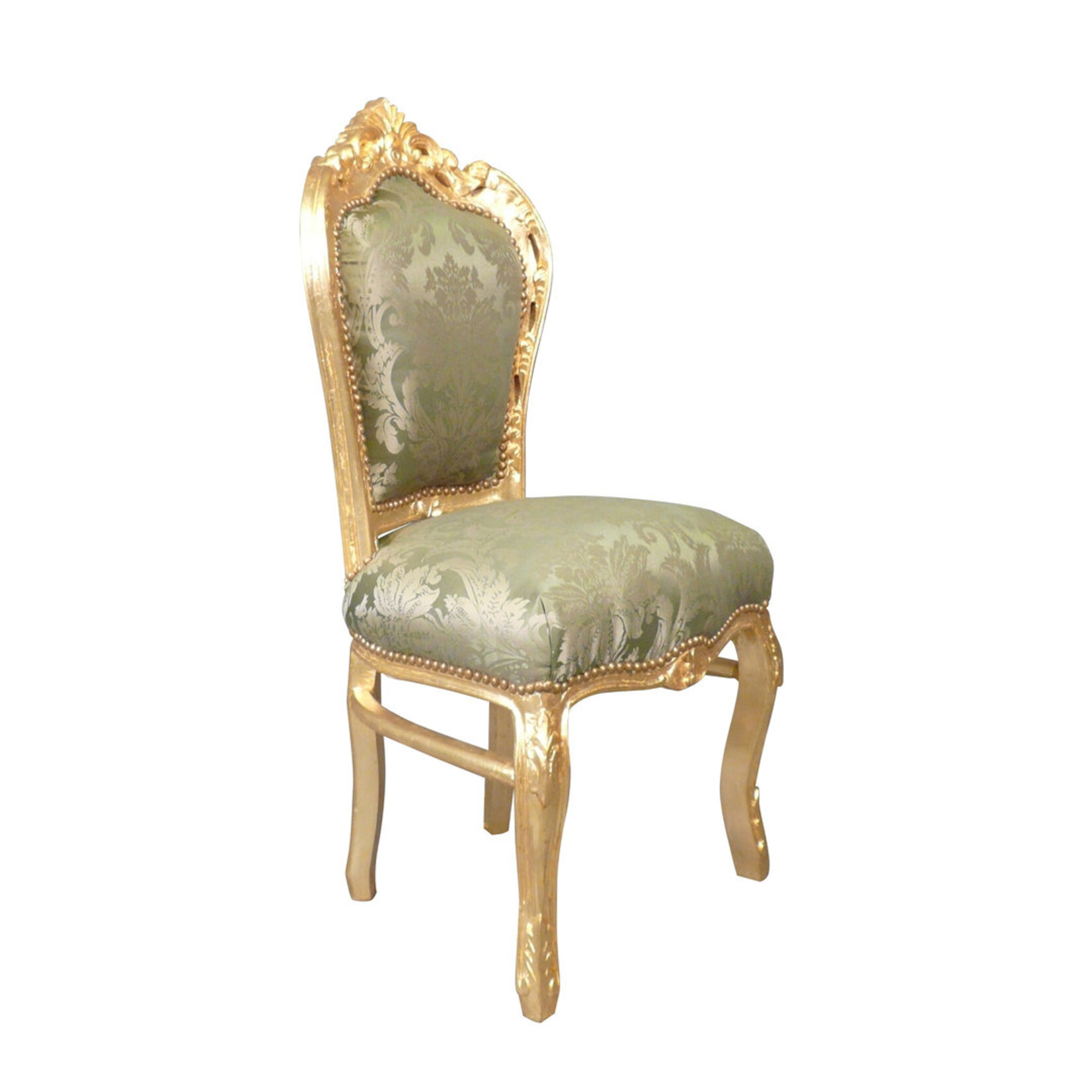 LC Baroque dining room chair gold green