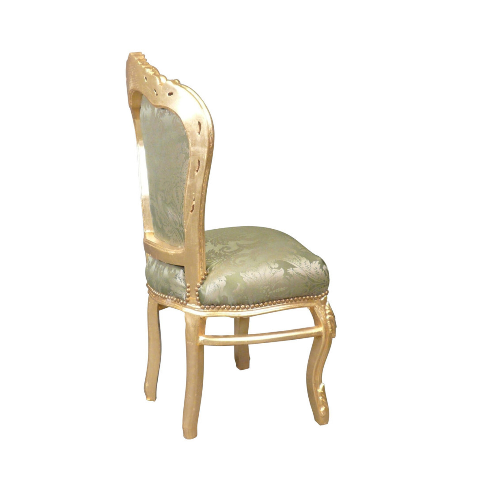 LC Baroque dining room chair gold green