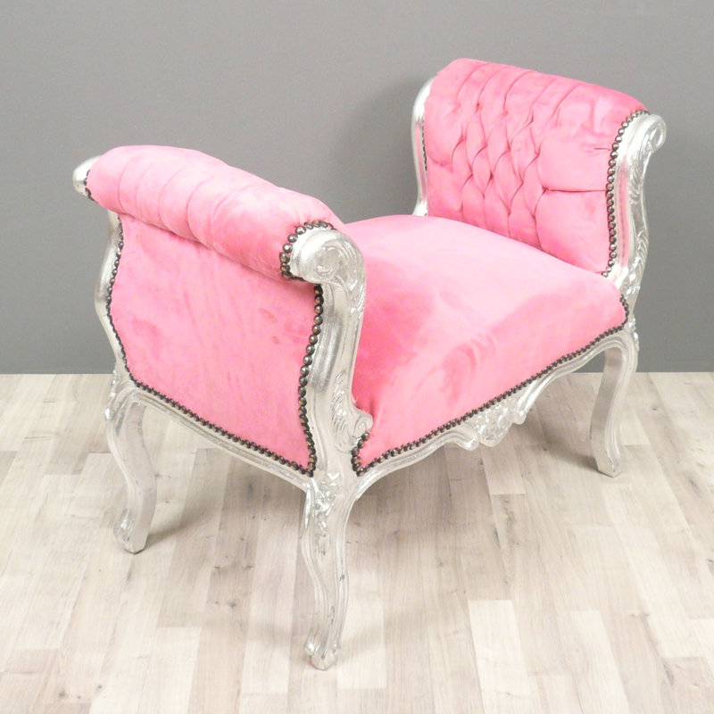 LC Baroque bench cleo silver pink