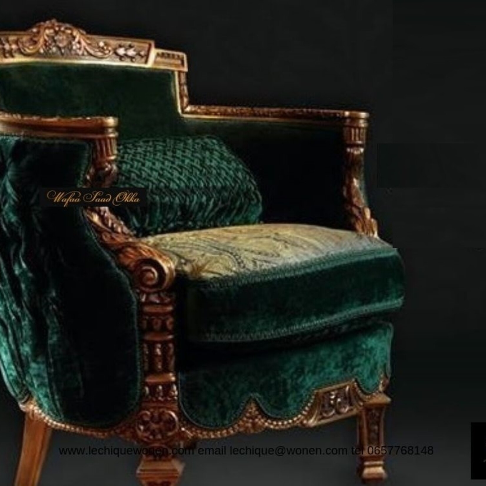 Wafaa Okka  Armchair Arabica green jade