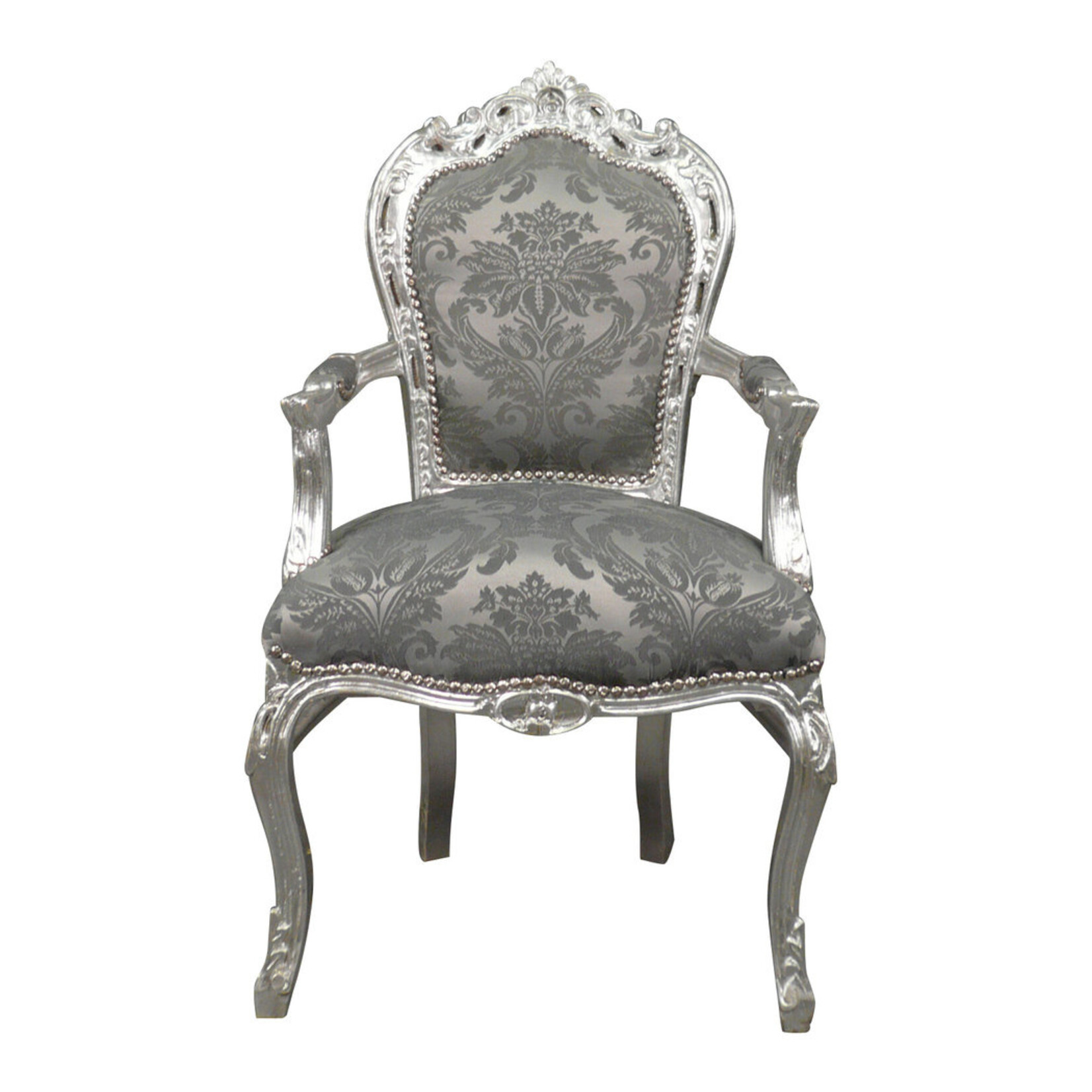 Royal Decoration   Baroque armchair Milano grey  flower