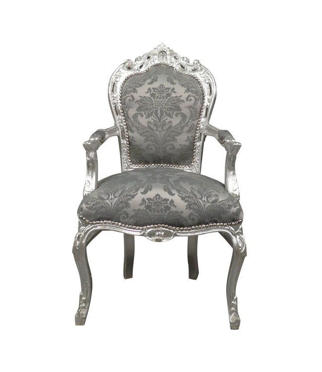 Royal Decoration   Baroque armchair Milano grey  flower