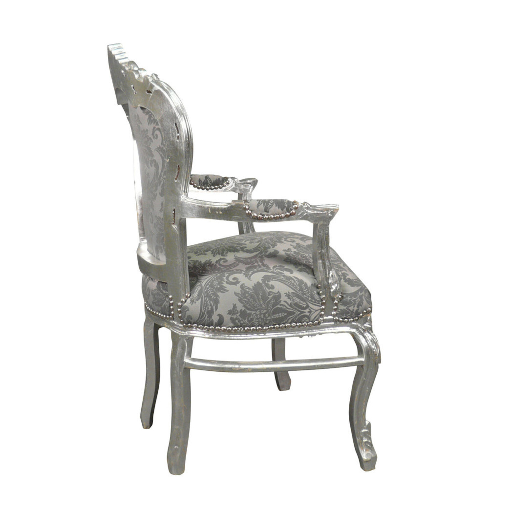 Royal Decoration   Baroque armchair Milano grey  flower