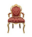 Royal Decoration   Baroque armchair Milano red gold  flower